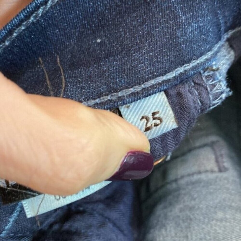 7 For All Mankind Jeans Gwenevere high waisted dark blue Jeans Size 25 - Picture 12 of 13